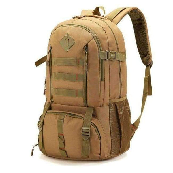 Planet Gates Khaki 50L Molle Camo Tactical Backpack Military Army Mochila Waterproof Hiking Hunting Backpack Tourist Rucksack Outdoor Sport Bag