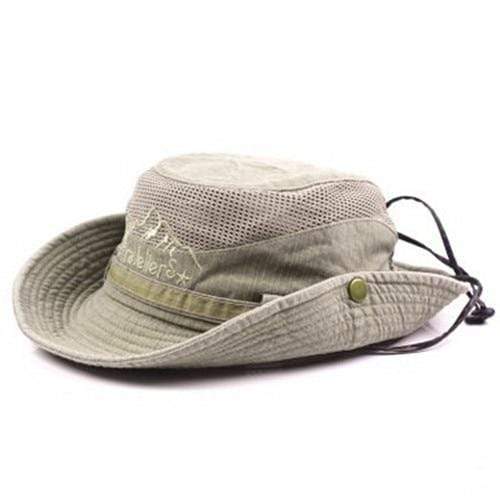 Planet Gates khaki / 58-60cm Men's Cap Summer Mesh Breathable Retro 100% Cotton Bucket Hat Panama Jungle Fishing Hats Novelty Dad's Beach Cap