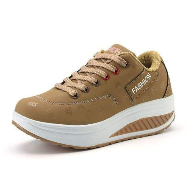 Planet Gates Khaki / 6 Hot Women Sneakers 2018 Breathable Waterproof Wedges Platform Vulcanize Shoes Woman Pu Leather Women Casual Shoes tenis feminino
