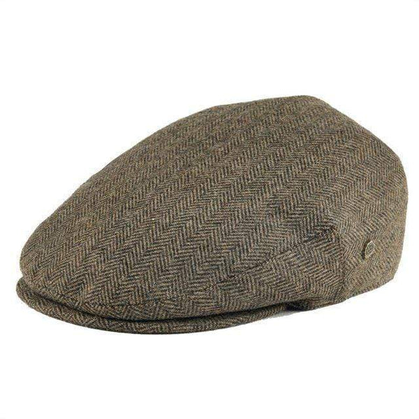 Planet Gates Khaki / 60-61cm Wool Tweed Herringbone Irish Cap Men Women Beret Cabbie Driver Hat Golf Ivy Flat Hats Green Black Yellow 200