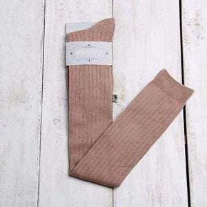 Planet Gates Khaki Autumn and winter Vertical stripe long tube knee socks cuff anti-skid Stockings Thigh High Thick stocking tights