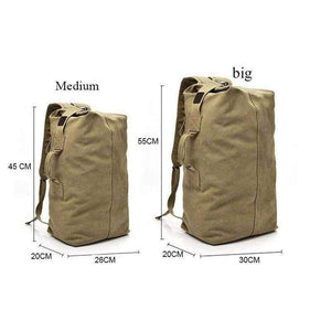 Planet Gates Khaki Big Outdoor Bacpkack Luggage Travel Large Army Bucket Bag Multifunctional Military Canvas Backpacks Sports Shoulder Bags XA188WA
