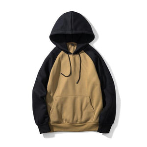 Planet Gates Khaki Black / S Streetwear Patchwork Hoodie Men Hip Hop Hooded Solid Slim Fit Casual Hoody Mens Hoodies Sweatshirts EU Size
