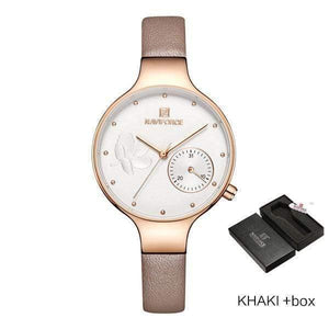 Planet Gates khaki box Women Watches Top Luxury Brand Ladies Quartz Watches Genuine Leather Watchband Casual Wrist Watches Gift For Girls