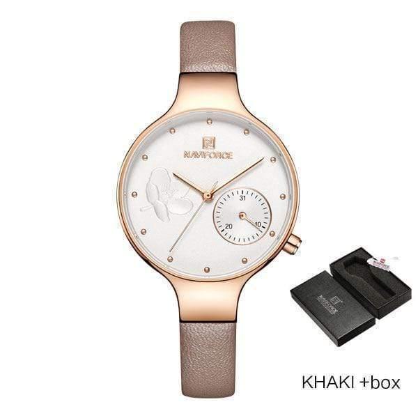 Planet Gates khaki box Women Watches Top Luxury Brand Ladies Quartz Watches Genuine Leather Watchband Casual Wrist Watches Gift For Girls