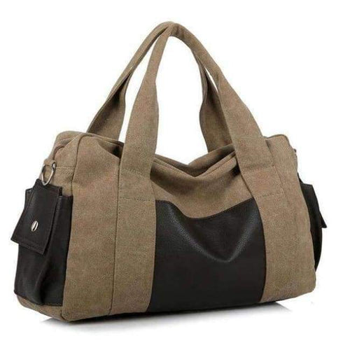 Planet Gates Khaki Canvas Gym Bag Men Women Sports Bag for Fitness Outdoor Traveling Handbags Durable Multifunctional Training Shoulder Bag