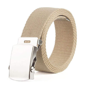 Fashion Men Women Canvas Waist Belt Ceinture Femme Couple Casual Metal Automatic Buckle Waistband New Wild Unisex Belts