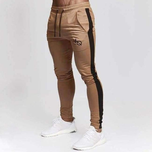 Planet Gates Khaki / L Running Tights Men Comression Pants Sports Jogging Leggings Mens Fitness Training Sweatpants Gym Clothing Long Trousers