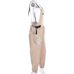 Planet Gates Khaki / L Women Fashion Loose Calf Length Wide Pants Rompers 2018 Casual Cotton Womens Jumpsuit Overalls Strap Backless Jumpsuits