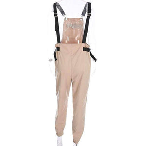 Planet Gates Khaki / L Women Fashion Loose Calf Length Wide Pants Rompers 2018 Casual Cotton Womens Jumpsuit Overalls Strap Backless Jumpsuits