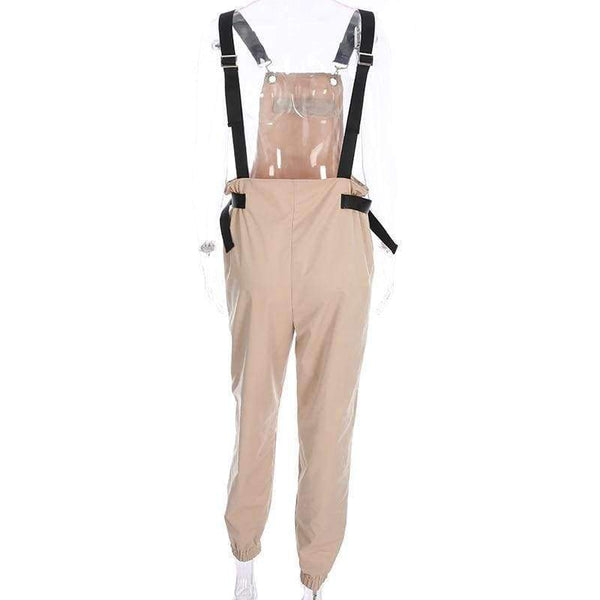 Planet Gates Khaki / L Women Fashion Loose Calf Length Wide Pants Rompers 2018 Casual Cotton Womens Jumpsuit Overalls Strap Backless Jumpsuits