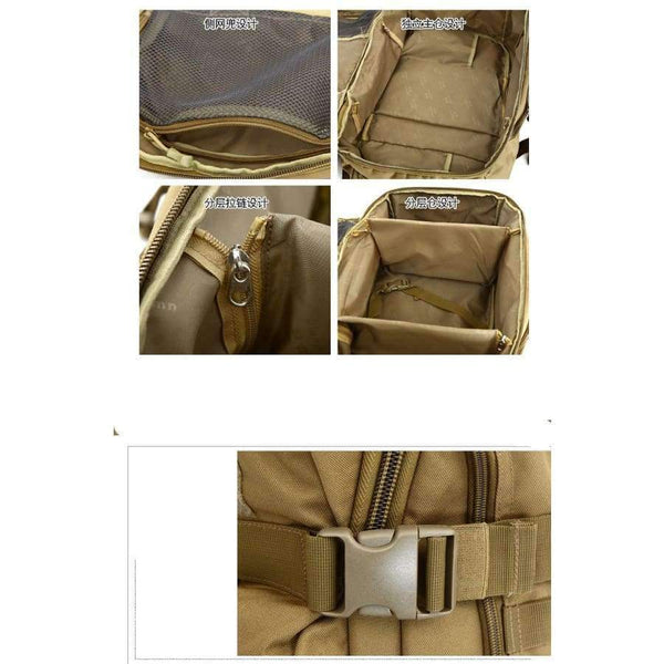 Planet Gates Khaki Large Multi-purpose Outdoor Sports Tactical Backpack Camping Hiking Climbing Rucksack mountaineering Sports Bag