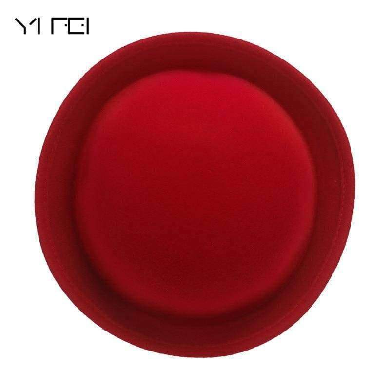 Planet Gates khaki / m 56 58cm YIFEI  Autumn Winter Women Fedora Hat Classical Cap Chapeau Femme Imitation Wool Cap Women's Hats Cute Solid Black Bowler Hat