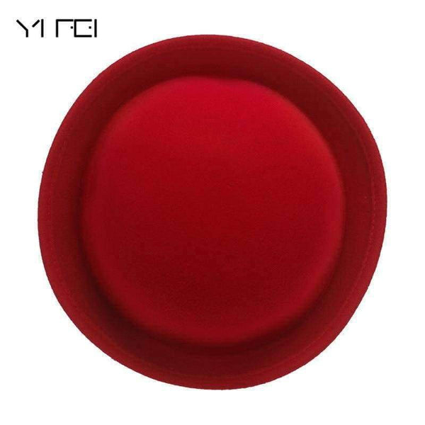 Planet Gates khaki / m 56 58cm YIFEI  Autumn Winter Women Fedora Hat Classical Cap Chapeau Femme Imitation Wool Cap Women's Hats Cute Solid Black Bowler Hat