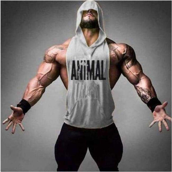 Planet Gates Khaki / M Animal Fitness Stringer Hoodies Muscle Shirt Bodybuilding Clothing Gyms Tank Top Mens Sporting Sleeveless T shirts