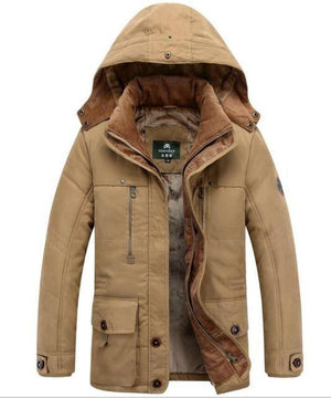 Planet Gates khaki / M Winter Jacket men Brand Warm Thicken Coats Quality Middle age mens Cotton-Padded