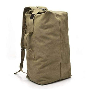 Planet Gates Khaki Medium Outdoor Bacpkack Luggage Travel Large Army Bucket Bag Multifunctional Military Canvas Backpacks Sports Shoulder Bags XA188WA