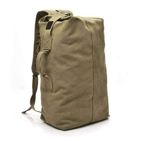 Planet Gates Khaki Medium Outdoor Bacpkack Luggage Travel Large Army Bucket Bag Multifunctional Military Canvas Backpacks Sports Shoulder Bags XA188WA