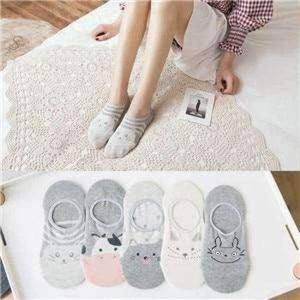 Planet Gates Khaki / One Size 3 Pairs Anti-Slip Silicone Invisible Socks Women 2018 Sexy Fox Sneaker Summer Socks  Candy Color Happy Ankle Socks
