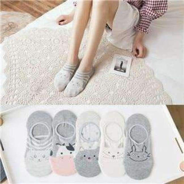 Planet Gates Khaki / One Size 3 Pairs Anti-Slip Silicone Invisible Socks Women 2018 Sexy Fox Sneaker Summer Socks  Candy Color Happy Ankle Socks