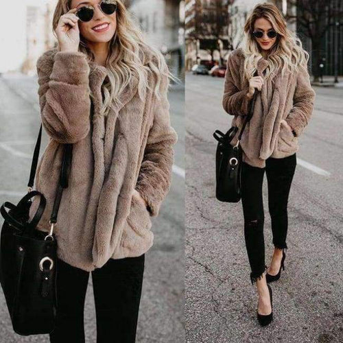 Planet Gates Khaki / S Fleece Cardigan Sweater Women Female Warm Cotton Sweater Veste Femme Pockets Fashion Coat Long Kimono Cardigan EDR78