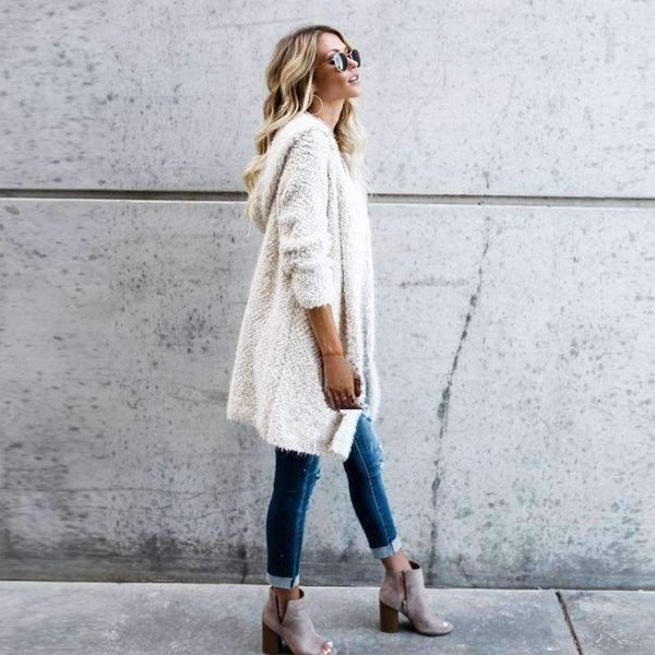 Planet Gates Khaki / S Hooded Sweater Women Cardigan Female Autumn Winter Warm Cotton Long Sweater Fashion 2018 Women Kimono Cardigan EDR93