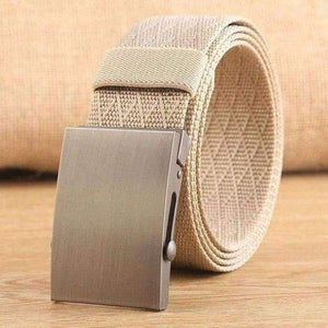 Planet Gates Khaki  V Grey Buckle / 100cm FAJARINA New Novelty Unisex Quality Patchwork Nylon Automatic Styles Straped Female Male Belts for Women 38mm Width CBFJ0036