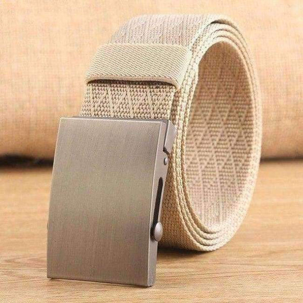 Planet Gates Khaki  V Grey Buckle / 100cm FAJARINA New Novelty Unisex Quality Patchwork Nylon Automatic Styles Straped Female Male Belts for Women 38mm Width CBFJ0036