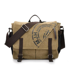Planet Gates Khaki / W36H26D13 CM Men Bags Korean Multi-functional Man Bag Business Men Canvas Shoulder Bag Fashion Leisure Messenger Bag