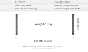 Planet Gates Khaki Winter Scarf Men Chic Wool Plaid Knitted Scarf Luxury Cashmere Warm Winter Scarves Male Work Out