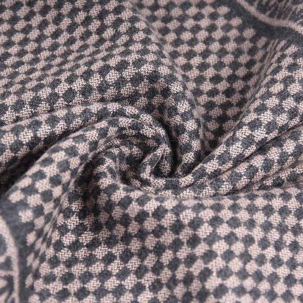 Planet Gates Khaki Winter Scarf Men Chic Wool Plaid Knitted Scarf Luxury Cashmere Warm Winter Scarves Male Work Out