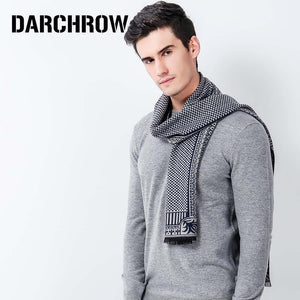 Planet Gates Khaki Winter Scarf Men Chic Wool Plaid Knitted Scarf Luxury Cashmere Warm Winter Scarves Male Work Out