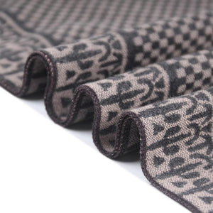 Planet Gates Khaki Winter Scarf Men Chic Wool Plaid Knitted Scarf Luxury Cashmere Warm Winter Scarves Male Work Out