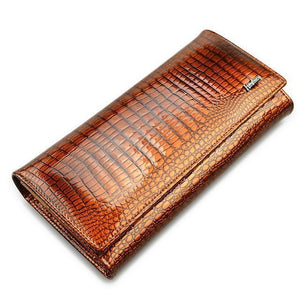 Planet Gates khaki Women Wallets and Purses Luxury Brand Alligator Long Genuine Leather Ladies Clutch Coin Purse Female Crocodile Cow Wallet
