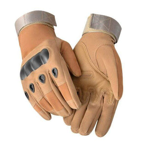 Planet Gates Khaki / XL Carbon Fiber Shell Tactical Gloves Full Finger Glove Army Military Combat Anti-Slip Outdoor Sports Weights Gym Gloves Men Women