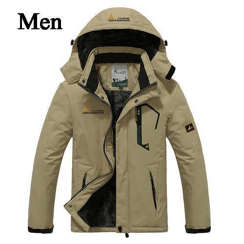 Planet Gates khaki / XL Men's Winter Jacket Men Waterproof Windproof Parka Male Snow Defence Thick Coats Mens
