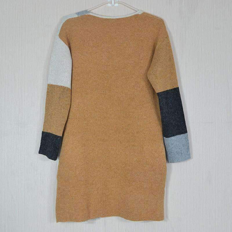 Planet Gates Khaki / XXL Autumn Winter New Arrival Fashion Women Cardigen Sweaters Long Sleeve Patchwork Female Loose Casual Spring Streetwear Top