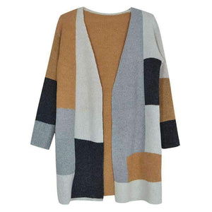 Autumn Winter New Arrival Fashion Women Cardigen Sweaters Long Sleeve Patchwork Female Loose Casual Spring Streetwear Top