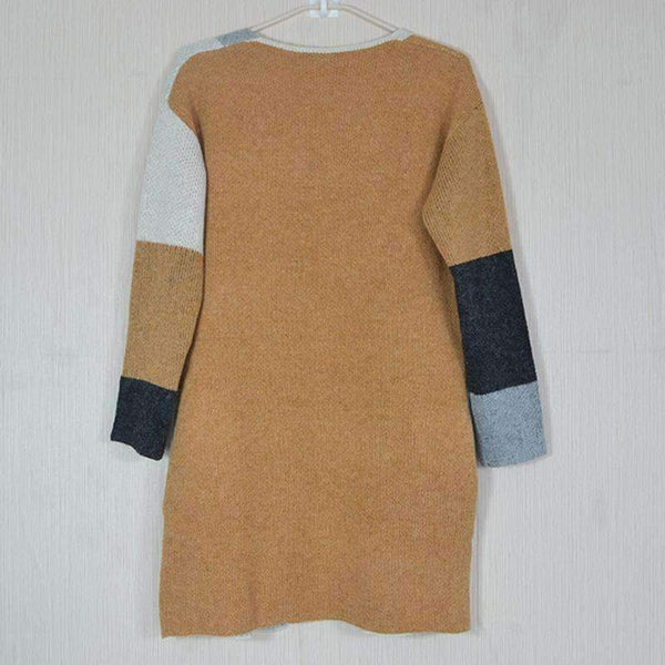 Planet Gates Khaki / XXL Autumn Winter New Arrival Fashion Women Cardigen Sweaters Long Sleeve Patchwork Female Loose Casual Spring Streetwear Top