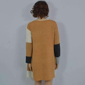 Planet Gates Khaki / XXL Autumn Winter New Arrival Fashion Women Cardigen Sweaters Long Sleeve Patchwork Female Loose Casual Spring Streetwear Top