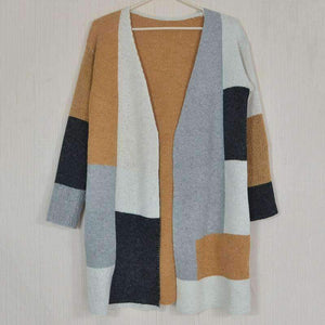 Planet Gates Khaki / XXL Autumn Winter New Arrival Fashion Women Cardigen Sweaters Long Sleeve Patchwork Female Loose Casual Spring Streetwear Top