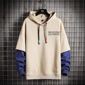 Planet Gates Khaki / XXXL Sweatshirts Hoodie Harajuku Vintage Painted Style Splicing Hip Hop Creativity Streetwear Male  Cotton Men Hoodies