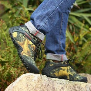 Planet Gates Khaki Yellow / 6.5 Men Hiking Shoes Waterproof Canvas Outdoor Shoes Anti-skid Mountain Climbing Fishing Boots Sneakers hunting Shoes 8068