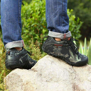 Planet Gates Khaki Yellow / 6.5 Men Hiking Shoes Waterproof Canvas Outdoor Shoes Anti-skid Mountain Climbing Fishing Boots Sneakers hunting Shoes 8068