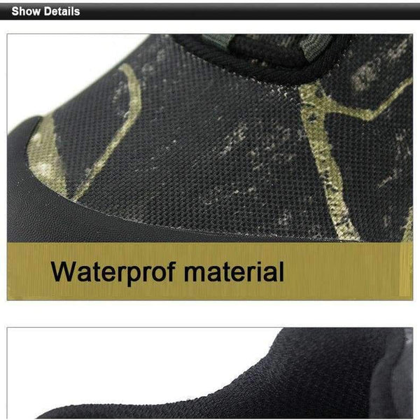 Planet Gates Khaki Yellow / 6.5 Men Hiking Shoes Waterproof Canvas Outdoor Shoes Anti-skid Mountain Climbing Fishing Boots Sneakers hunting Shoes 8068