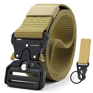 Tactical Belt Nylon Army Belt New Men's Military Multifunction Buckle Outdoor Sports Hook Belt 125/135cm Wide3.8cm