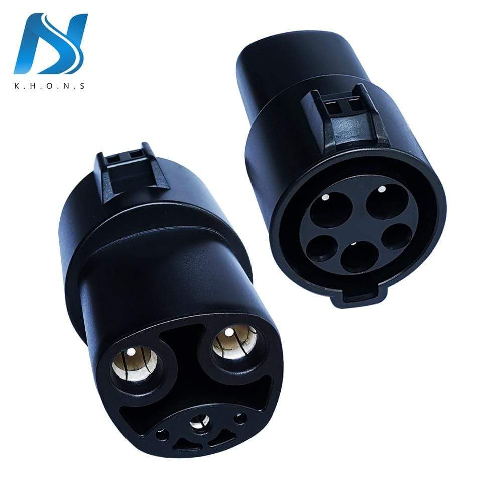 Planet Gates Khons EVSE Adaptor 16A 32A 60A Electric Vehicle EV Charger SAE J1772 Socket Type 1 To Tesla Connector EV Adapter For Charging