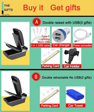 Planet Gates Kia Rio II armrest box Kia Rio 2 central Store content box cup holder 2006-2010 Automotive retrofit accessories