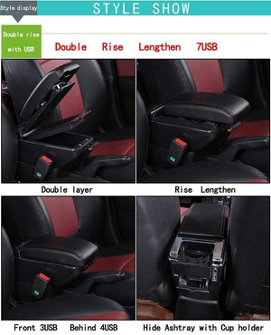 Planet Gates Kia Rio II armrest box Kia Rio 2 central Store content box cup holder 2006-2010 Automotive retrofit accessories