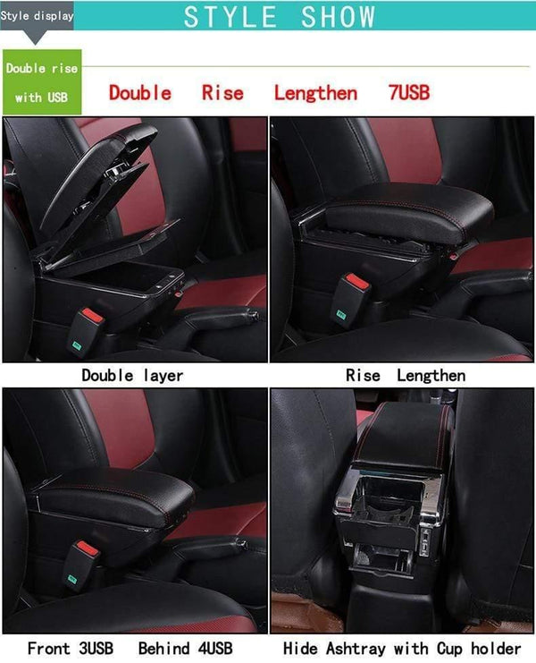 Planet Gates Kia Rio II armrest box Kia Rio 2 central Store content box cup holder 2006-2010 Automotive retrofit accessories